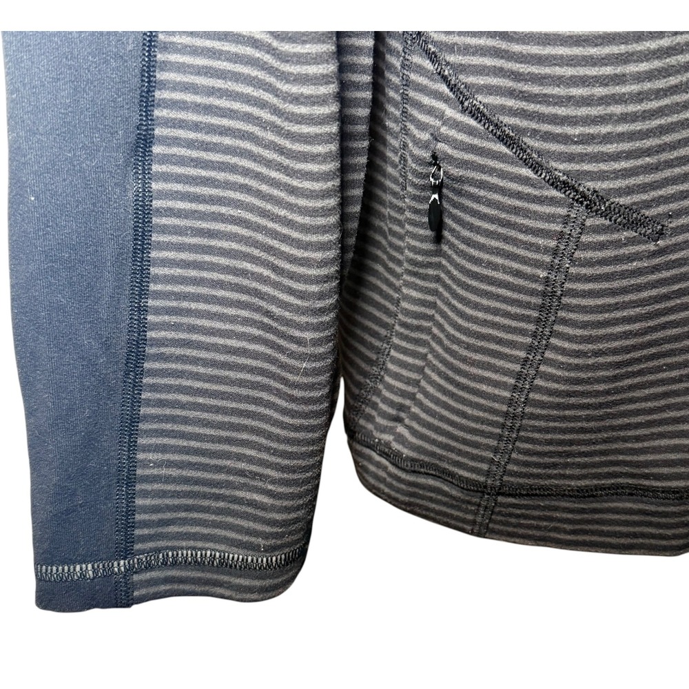 Lululemon Velocity Long Sleeve Shirt Hyper Stripe Black Grey Mens XL Athletic - Picture 6 of 8